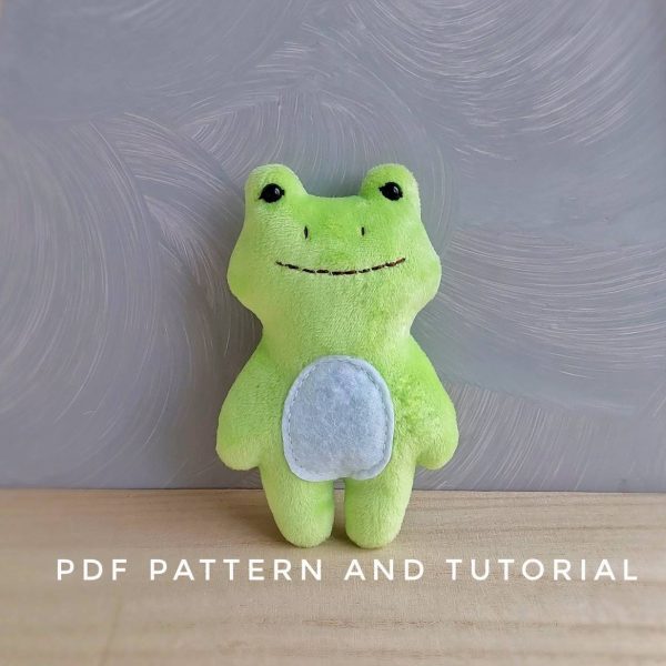 Frog 5" Pdf pattern, froggy sewing tutorial cute stuffed frog pattern, easy pattern, plushie pattern - Image 2