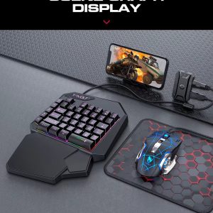 2025 New Product TWOLF TF900 Mechanical Gaming Wired Single Keyboard and Mouse with Converter for Phone Eat Chicken Game
