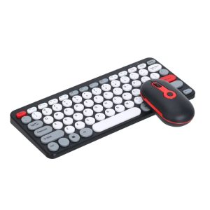 2.4G Mini Mechanical USB Wireless Keyboard Mouse Set Mute Button 78 Keys Ergonomic Design Compatible Mac Windows 1600dpi