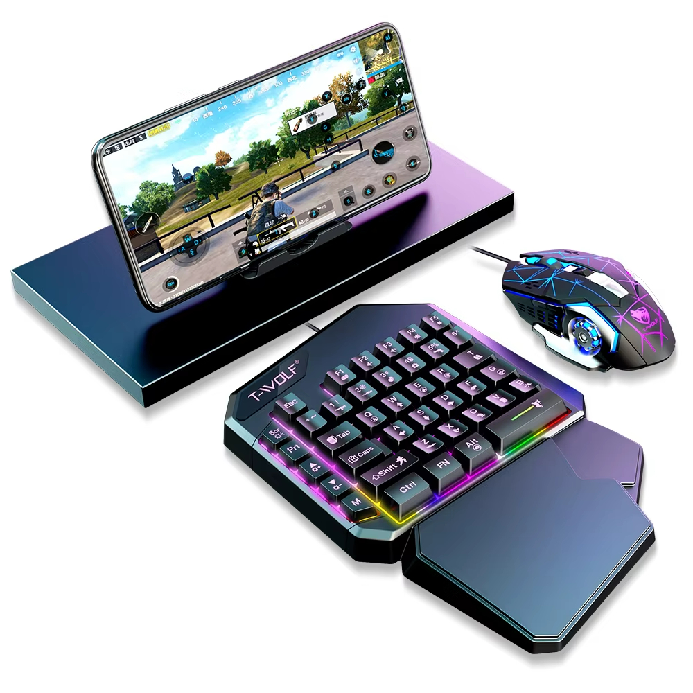 2025 New Product TWOLF TF900 Mechanical Gaming Wired Single Keyboard and Mouse with Converter for Phone Eat Chicken Game - Image 9