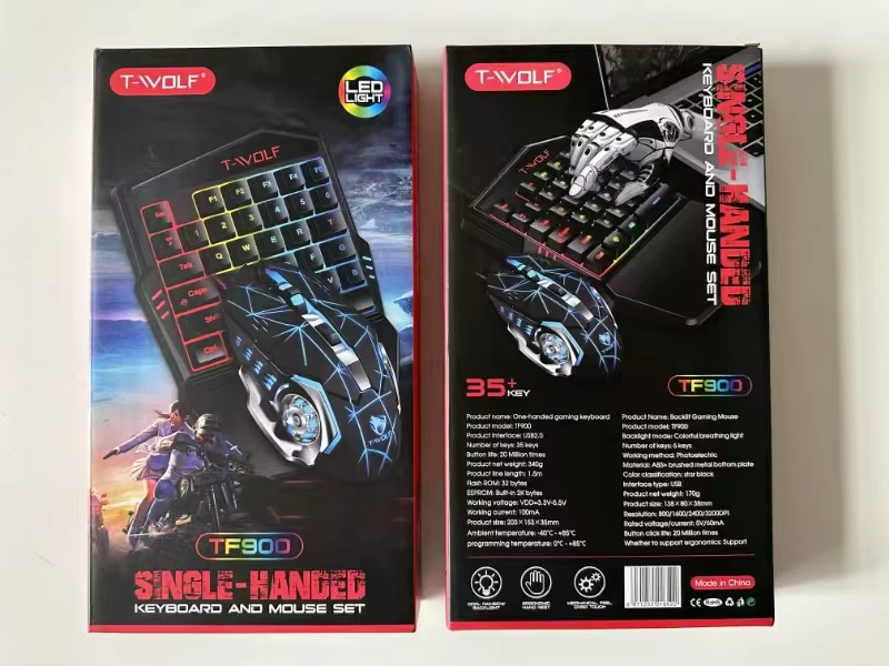 2025 New Product TWOLF TF900 Mechanical Gaming Wired Single Keyboard and Mouse with Converter for Phone Eat Chicken Game - Image 10
